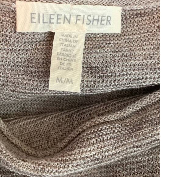 Eileen Fisher light brown linen knit short sleeves tunic top size M - Picture 3 of 10